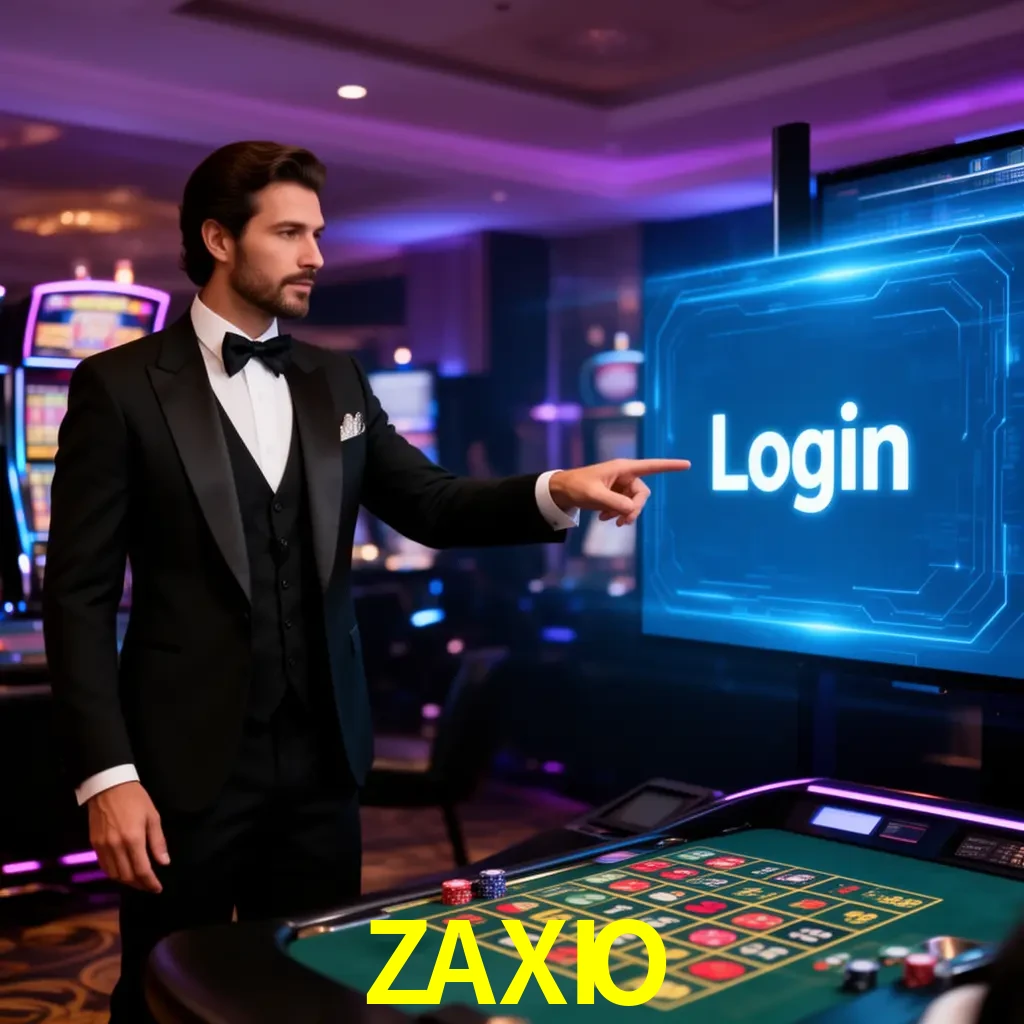 ZAXIO Login - OTP, cuenta y soporte Pantalla ZAXIO Login con OTP, contraseña, cuenta segura y soporte móvil
